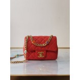 Chanel Flap Bag Lambskin Resin & Gold-Tone Metal AS2379/AS2380 Red