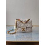 Chanel Flap Bag Lambskin Resin & Gold-Tone Metal AS2379/AS2380 White