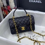 Chanel Mini Flap Bag with Top Handle AS2431 Black