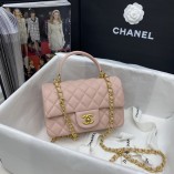 Chanel Mini Flap Bag with Top Handle AS2431 Pink