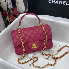 Chanel Mini Flap Bag with Top Handle AS2431 Rose