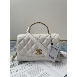 Chanel Small Flap Bag with Top Handle AS2478 White