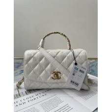 Chanel Small Flap Bag with Top Handle AS2478 White