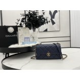 Chanel Quilted Lambskin Small Flap Bag AS2634 Blue