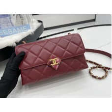 Chanel Quilted Lambskin Small Flap Bag AS2634 Red