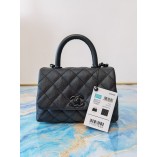 Chanel 2021 Mini Coco Handle Flap Bag Black