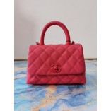 Chanel 2021 Mini Coco Handle Flap Bag Pink