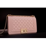 Chanel Le Boy Flap Bag Quilted Caviar bag Medium Pink 67085