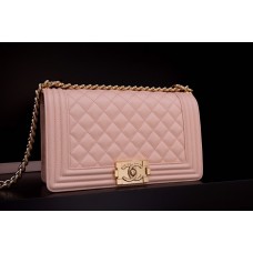 Chanel Le Boy Flap Bag Quilted Caviar bag Medium Pink 67085