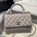 Chanel Caviar Quilted 23cm Coco Handle Flap Gray