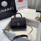 Chanel Fall Winter 2020 MiNi CoCo Handle Bag Burgundy Lizard