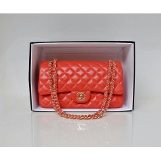 Chanel Lambskin Quilted Medium Double Flap Red/G