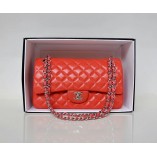 Chanel Lambskin Quilted Medium Double Flap Red/S