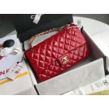 Chanel 1112 Flap Shoulder bag Bright Red Patent Leather Gold