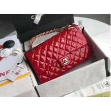 Chanel 1112 Flap Shoulder bag Bright Red Patent Leather Gold