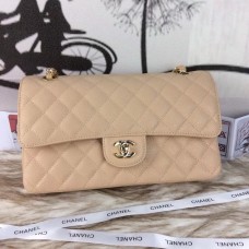 Chanel Classic Flap Medium Bag New Caviar Apricot