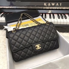 Chanel Classic Flap Medium Bag New Caviar Black