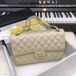 Chanel Classic Flap Medium Bag New Caviar Champagne Gold