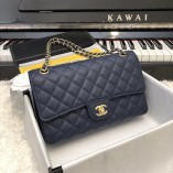 Chanel Classic Flap Medium Bag New Caviar Deep Blue