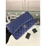 Chanel Classic Flap Medium Bag New Caviar Pearl Blue