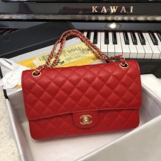 Chanel Classic Flap Medium Bag New Caviar Red