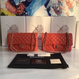 Chanel 1112 Flap Shoulder bag Caviar Orange Red