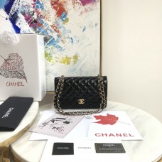 Chanel 1112 Flap Shoulder bag Dark Black Patent Leather Gold