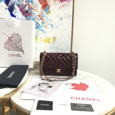 Chanel 1112 Flap Shoulder bag Red Patent Leather Gold