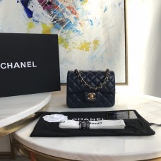 Chanel Lambskin Quilted Mini Double Flap Bag Blue/G 1115