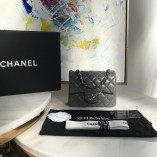 Chanel Lambskin Quilted Mini Double Flap Bag Grey/S 1115