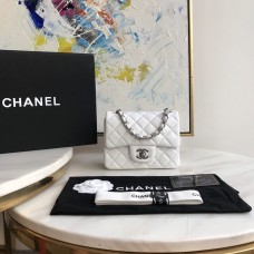 Chanel Lambskin Quilted Mini Double Flap Bag White/S 1115