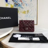 Chanel Lambskin Quilted Mini Double Flap Bag Wine Red/S  1115