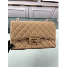 Chanel 1113 Large Flap Bag Caviar Apricot