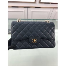 Chanel 1113 Large Flap Bag Caviar Deep Blue