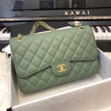 Chanel 1113 Large Flap Bag Caviar New Green