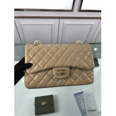 Chanel 1113 Large Flap Bag Lambskin Apricot