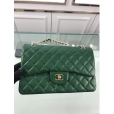 Chanel 1113 Large Flap Bag Lambskin Green