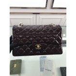 Chanel 1113 Large Flap Bag Patent Leather Burgundy