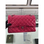 Chanel 1113 Large Flap Bag Patent Leather Peach