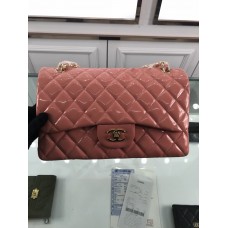 Chanel 1113 Large Flap Bag Patent Leather Pink