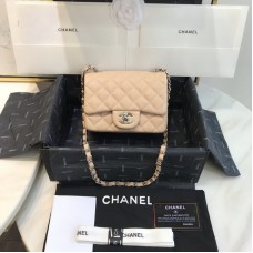 Chanel Mini Flap Bag 1115 Caviar Leather Apricot Hardware