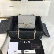 Chanel Mini Flap Bag 1115 Caviar Leather Grey Hardware