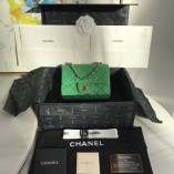 Chanel Mini Flap Bag 1115 Caviar Leather Green Hardware