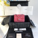 Chanel Mini Flap Bag 1115 Caviar Leather Carmine Hardware