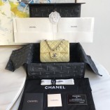 Chanel Mini Caviar Leathe Classic Flap Bag Yellow Hardware