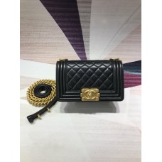 Chanel Small Boy Chanel Handbag Lambskin And Gilt Metal A67085