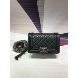 Chanel Small Boy Chanel Handbag Lambskin And Vintage Textured Metal A67085