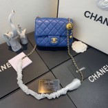 Chanel Mini Flap Bag Lambskin & Gold-Tone Metal AS1786 Blue