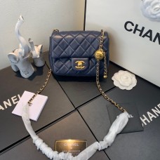 Chanel Mini Flap Bag Lambskin & Gold-Tone Metal AS1786 Dark Blue