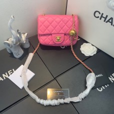 Chanel Mini Flap Bag Lambskin & Gold-Tone Metal AS1786 Pink